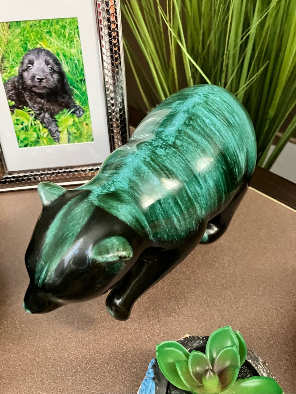 Blue Mountain Pottery Bear Glossy in Green